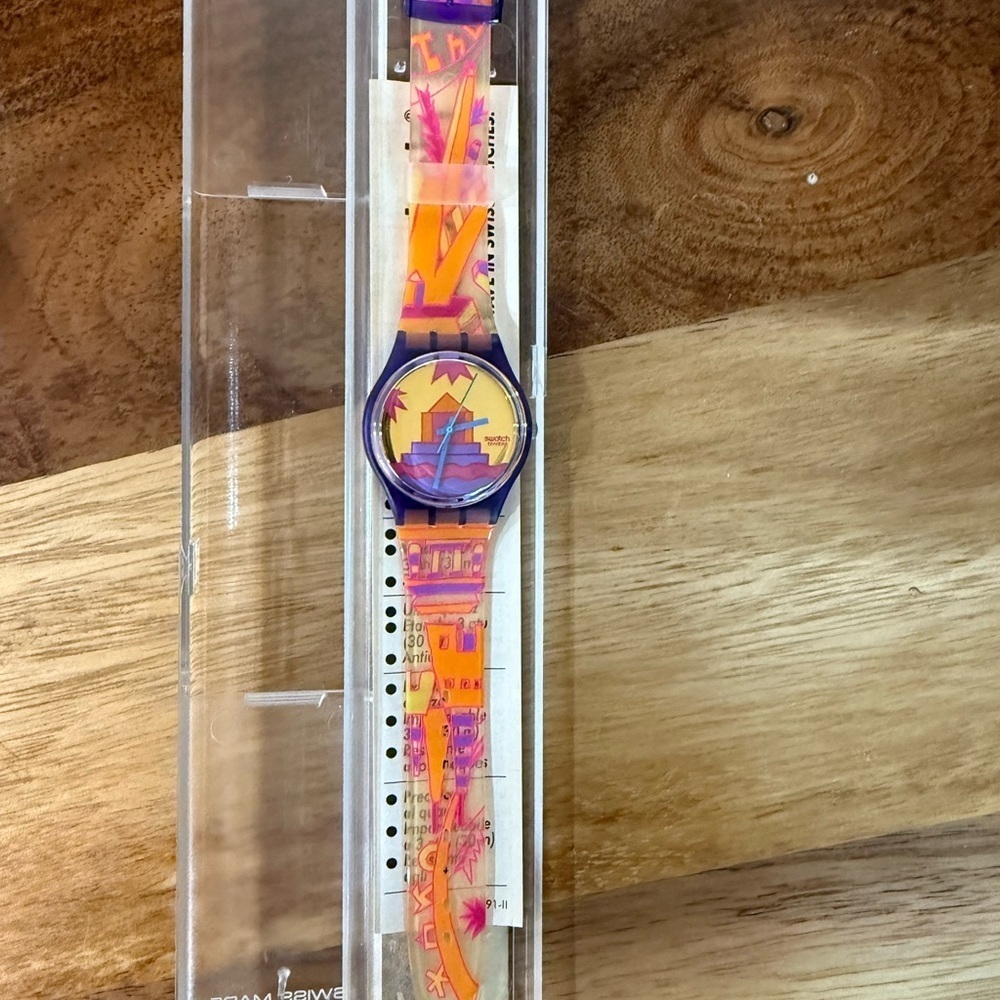 NWT Vintage 1991 Swatch RARA AVIS GV103 Watch Working Original Tags Box Papers - Picture 5 of 5